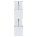  Coaster Furniture Baxter 801418 67-inch 4-shelf Bookshelf - White and Chrome IMAGE 2