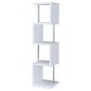  Coaster Furniture Baxter 801418 67-inch 4-shelf Bookshelf - White and Chrome IMAGE 5