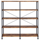  Coaster Furniture Analiese 801543 63-inch 4-shelf Double Bookshelf - Rustic Nutmeg IMAGE 2