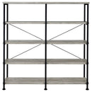  Coaster Furniture Analiese 801544 63-inch 4-shelf Double Bookshelf - Grey Driftwood IMAGE 2