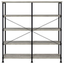  Coaster Furniture Analiese 801544 63-inch 4-shelf Double Bookshelf - Grey Driftwood IMAGE 5