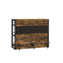  Coaster Furniture Renaldi 130071 3-shelf Home Bar Wine Cabinet - Rustic Nutmeg IMAGE 3