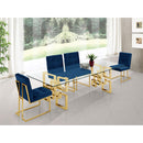  Color_Navy -- Pierre Navy Velvet Upholstered Dining Chair IMAGE 2