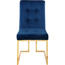  Color_Navy -- Pierre Navy Velvet Upholstered Dining Chair IMAGE 4