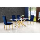 Color_Navy -- Capri Navy Velvet Upholstered Dining Chair IMAGE 2