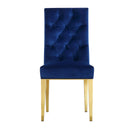  Color_Navy -- Capri Navy Velvet Upholstered Dining Chair IMAGE 3