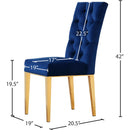  Color_Navy -- Capri Navy Velvet Upholstered Dining Chair IMAGE 4