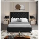 Meridian Aiden Black Velvet Full Bed IMAGE 4