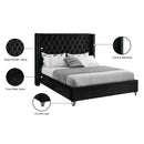 Meridian Aiden Black Velvet Full Bed IMAGE 9