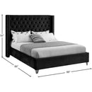  Color_Black  Size_King  -- Aiden Black Velvet Upholstered King Bed IMAGE 8