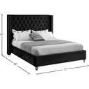  Color_Black  Size_Queen  -- Aiden Black Velvet Upholstered Queen Bed IMAGE 8