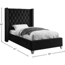  Color_Black  Size_Twin  -- Aiden Black Velvet Upholstered Twin Bed IMAGE 4