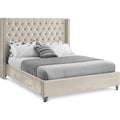  Color_Cream  Size_Full  -- Aiden Cream Velvet Upholstered Full Bed IMAGE 1
