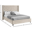  Color_Cream  Size_Full  -- Aiden Cream Velvet Upholstered Full Bed IMAGE 8