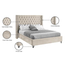  Color_Cream  Size_Full  -- Aiden Cream Velvet Upholstered Full Bed IMAGE 9
