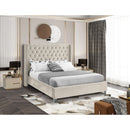  Color_Cream  Size_King  -- Aiden Cream Velvet Upholstered King Bed IMAGE 2