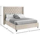  Color_Cream  Size_Queen  -- Aiden Cream Velvet Upholstered Queen Bed IMAGE 8