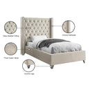 Color_Cream  Size_Twin  -- Aiden Cream Velvet Upholstered Twin Bed IMAGE 5