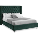 Color_Green  Size_Full  -- Aiden Green Velvet Upholstered Full Bed IMAGE 1