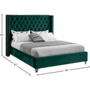  Color_Green  Size_Full  -- Aiden Green Velvet Upholstered Full Bed IMAGE 8