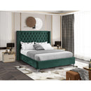  Color_Green  Size_King  -- Aiden Green Velvet Upholstered King Bed IMAGE 2