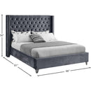  Color_Grey  Size_Full  -- Aiden Grey Velvet Upholstered Full Bed IMAGE 8