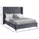  Color_Grey  Size_King  -- Aiden Grey Velvet Upholstered King Bed IMAGE 8