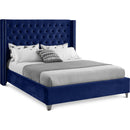  Color_Navy  Size_Full  -- Aiden Navy Velvet Upholstered Full Bed IMAGE 1