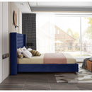 Color_Navy  Size_Full  -- Aiden Navy Velvet Upholstered Full Bed IMAGE 5