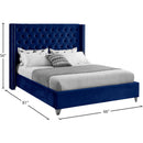  Color_Navy  Size_Full  -- Aiden Navy Velvet Upholstered Full Bed IMAGE 8