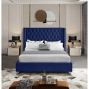 Meridian Aiden Navy Velvet King Bed IMAGE 4