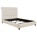  Size_Full --  Devon 300525F 57-inch Upholstered Full Panel Bed - Beige IMAGE 1