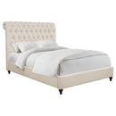  Size_Full --  Devon 300525F 57-inch Upholstered Full Panel Bed - Beige IMAGE 2