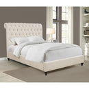  Size_Full --  Devon 300525F 57-inch Upholstered Full Panel Bed - Beige IMAGE 3