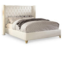  Size_Full -- Soho White White Bonded Leather Full Bed IMAGE 1