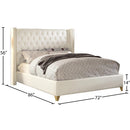  Size_Queen -- Soho White White Bonded Leather Queen Bed IMAGE 3