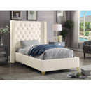  Size_Twin -- Soho White White Bonded Leather Twin Bed IMAGE 2