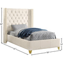  Size_Twin -- Soho White White Bonded Leather Twin Bed IMAGE 3
