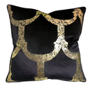 AQUATIC 22x22 PILLOW COVER -BLACK &GOLD