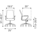  Zuo Enterprise 205167 Low Back Office Chair - Orange IMAGE 8