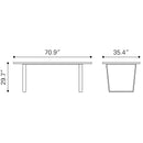  Zuo Atlas 100652 Dining Table - White & Gold IMAGE 9