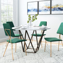  Zuo Round Tintern Dining Table with Faux Marble Top and Pedestal Base 100715 IMAGE 6