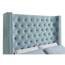  Color_Blue Size_California King -- Mirabelle CM7679BL-CK California King Upholstered Panel Bed - Blue IMAGE 2