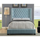  Color_Blue Size_California King -- Mirabelle CM7679BL-CK California King Upholstered Panel Bed - Blue IMAGE 5