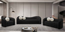 186Black-S Kali 86" Faux Shearling Teddy Fabric Upholstered Sofa