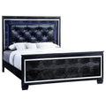  Color_Black Size_Queen -- Furniture of America Bellanova Upholstered Panel Bed IMAGE 1