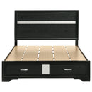  Coaster Furniture Miranda 206361Q 51-inch Wood Queen Storage Panel Bed - Black IMAGE 3