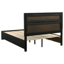  Size_Queen -- Miranda 206361Q 51-inch Wood Queen Storage Panel Bed - Black IMAGE 4