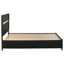  Size_Queen -- Miranda 206361Q 51-inch Wood Queen Storage Panel Bed - Black IMAGE 5
