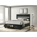  Size_Queen -- Miranda 206361Q 51-inch Wood Queen Storage Panel Bed - Black IMAGE 6